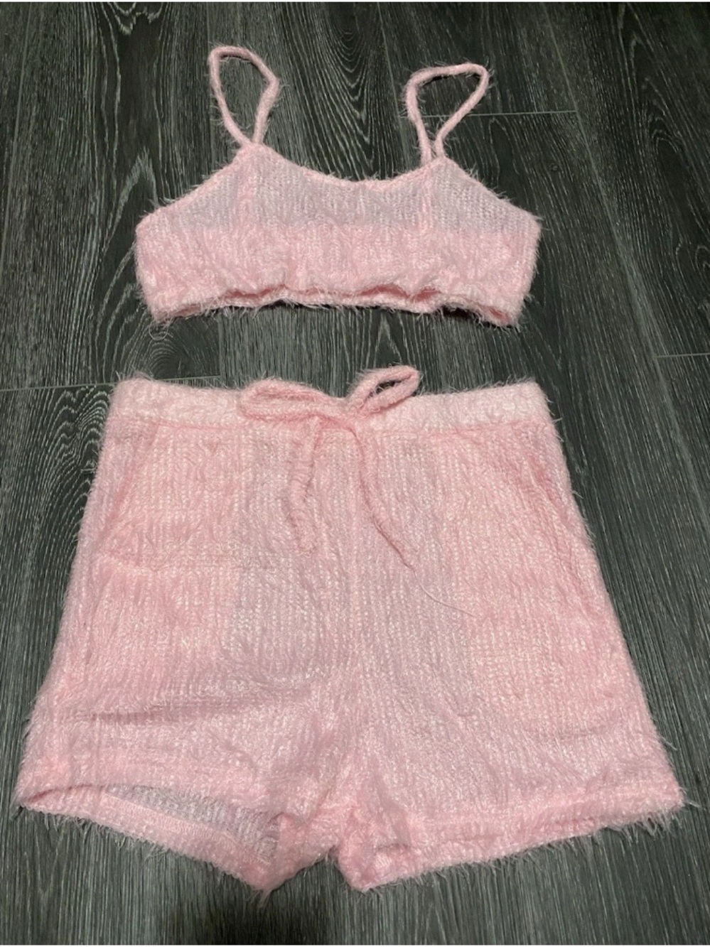 Soft Pink Fuzzy Sleep Set - Women's Two-Piece Lounge Set